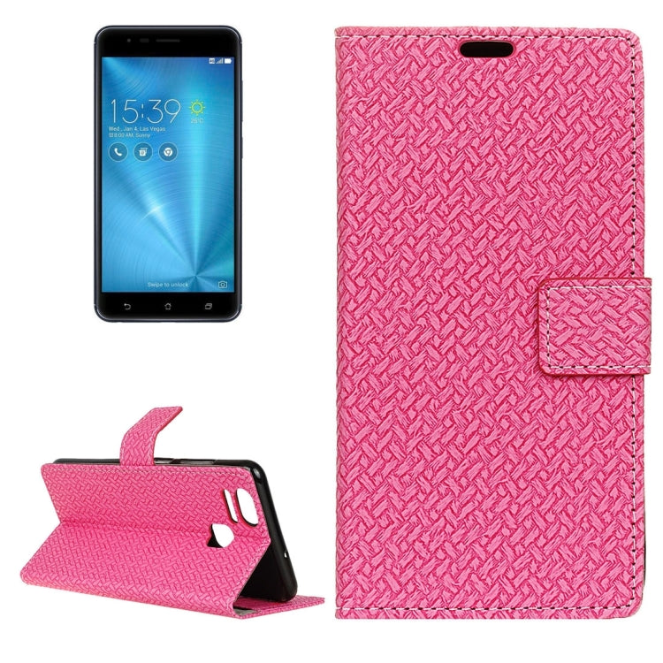 For ASUS ZenFone 3 Zoom / ZE553KL Knit Texture Horizontal Flip Leather Case with Holder & Card Slots & Wallet & Photo Frame
