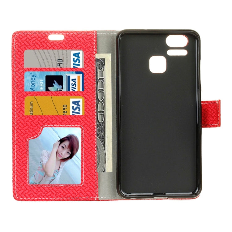 For ASUS ZenFone 3 Zoom / ZE553KL Knit Texture Horizontal Flip Leather Case with Holder & Card Slots & Wallet & Photo Frame