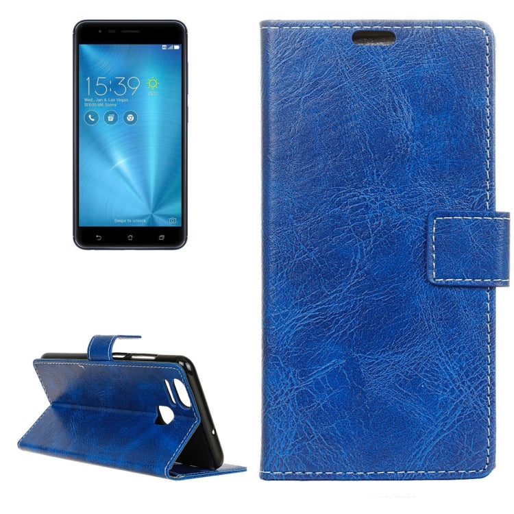 For ASUS ZenFone 3 Zoom / ZE553KL Retro Crazy Horse Texture Horizontal Flip Leather Case with Holder & Card Slots & Wallet & Photo Frame