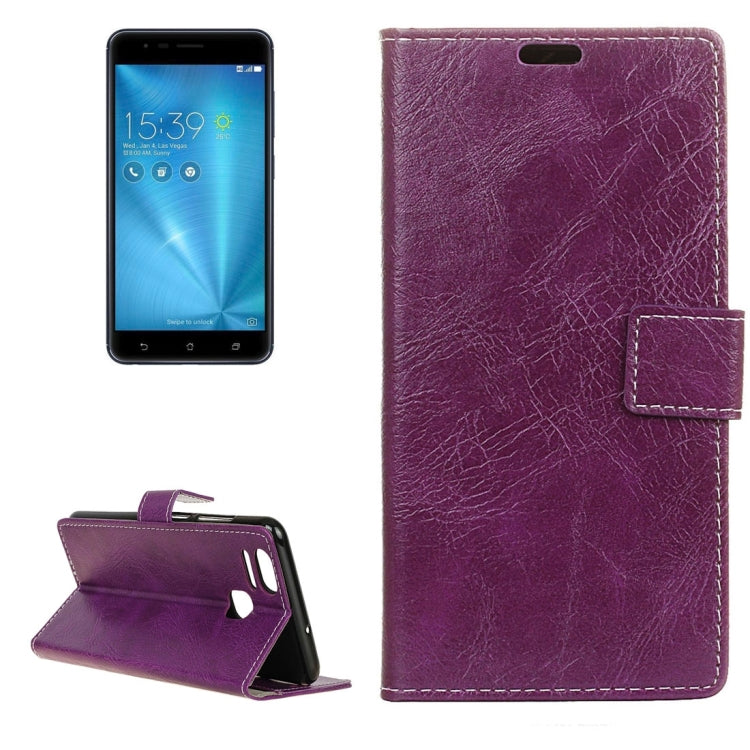 For ASUS ZenFone 3 Zoom / ZE553KL Retro Crazy Horse Texture Horizontal Flip Leather Case with Holder & Card Slots & Wallet & Photo Frame