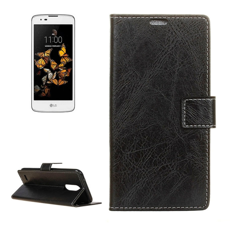 For LG K8 (2017) (EU Version) Retro Crazy Horse Texture Horizontal Flip Leather Case with Holder & Card Slots & Wallet & Photo Frame