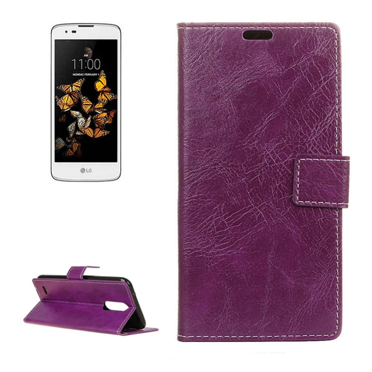 For LG K8 (2017) (EU Version) Retro Crazy Horse Texture Horizontal Flip Leather Case with Holder & Card Slots & Wallet & Photo Frame