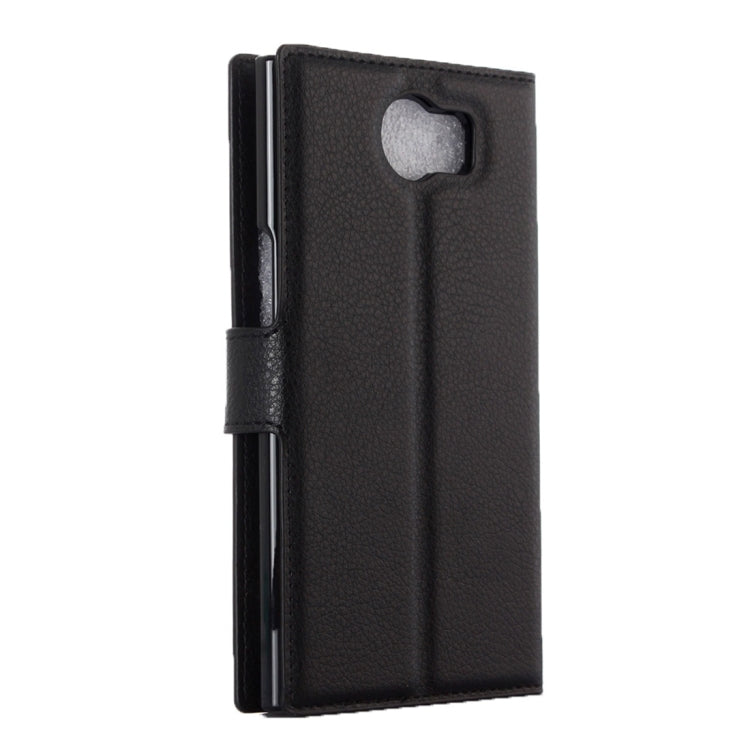 For Blackberry Priv Litchi Texture Horizontal Flip Leather Case with Magnetic Buckle & Holder & Card Slots & Wallet