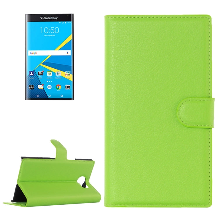 For Blackberry Priv Litchi Texture Horizontal Flip Leather Case with Magnetic Buckle & Holder & Card Slots & Wallet