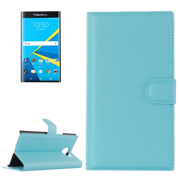 For Blackberry Priv Litchi Texture Horizontal Flip Leather Case with Magnetic Buckle & Holder & Card Slots & Wallet