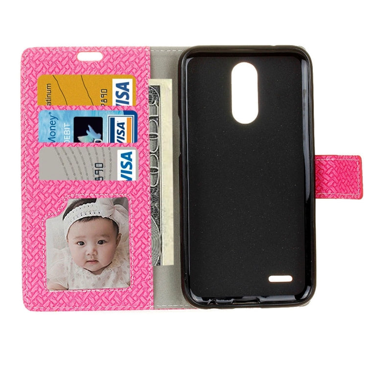 For LG Stylo 3 Knit Texture Horizontal Flip Leather Case with Holder & Card Slots & Wallet & Photo Frame