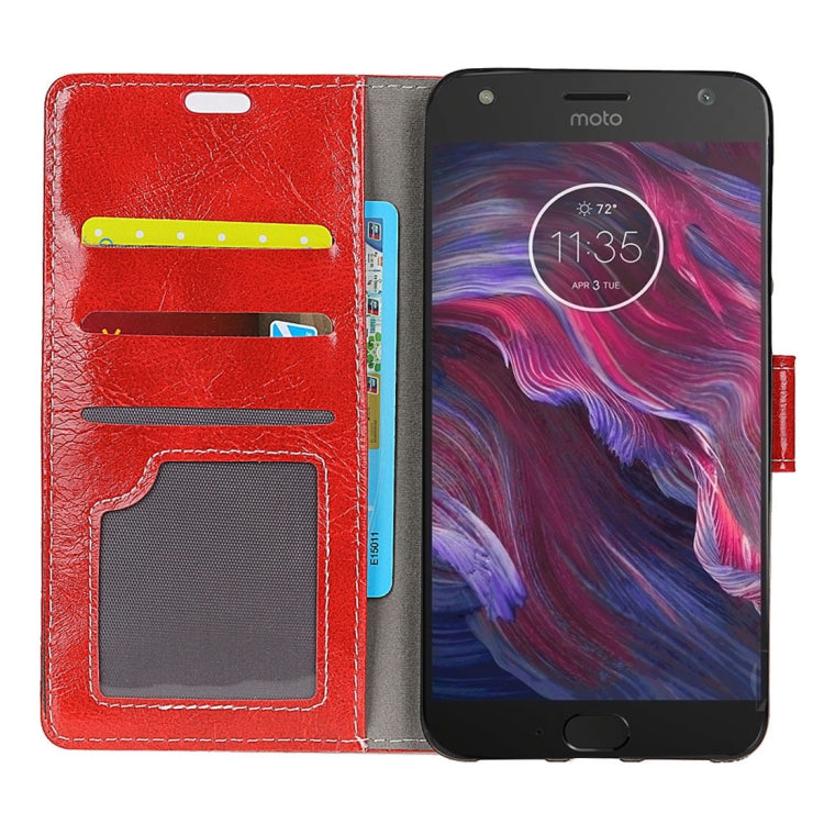 For Motorola Moto X4 Crazy Horse Texture Horizontal Flip Shockproof Protective Leather Case with Holder