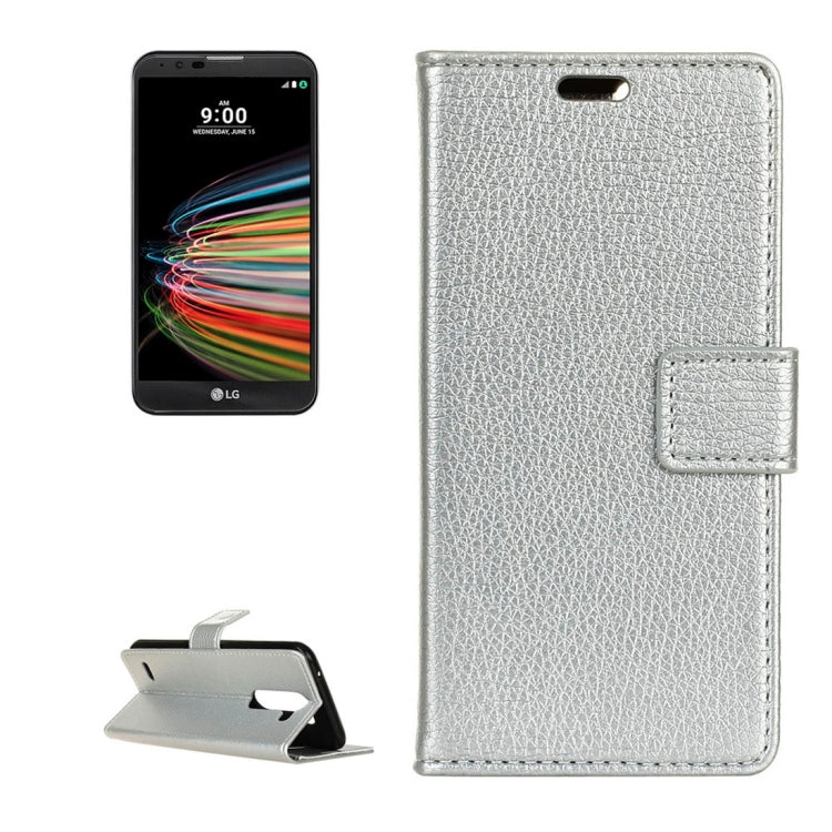 For LG X Mach Litchi Texture Horizontal Flip Leather Case with Holder & Card Slots & Wallet & Photo Frame
