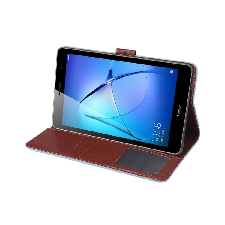 For Huawei  MediaPad T3 8.0 Denim Texture Horizontal Flip Leather Case with Holder & Card Slots & Wallet & Photo Frame(Blue)