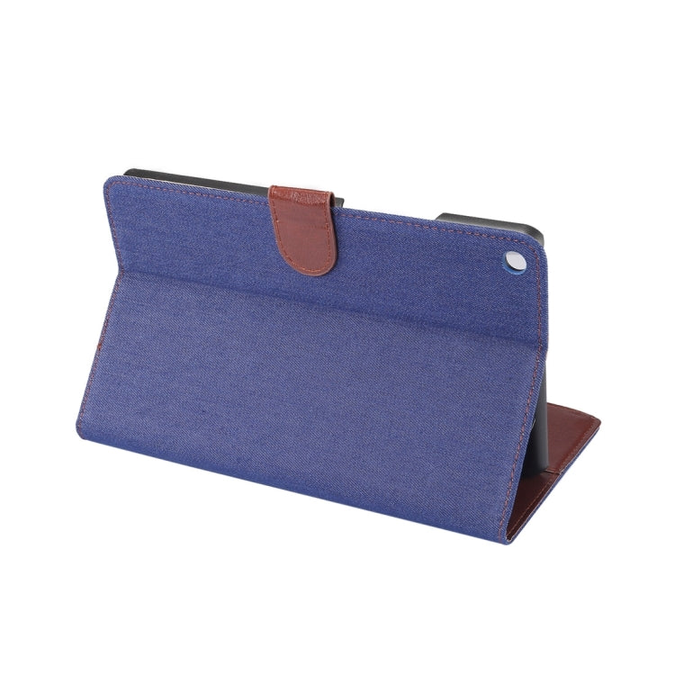 For Huawei  MediaPad T3 8.0 Denim Texture Horizontal Flip Leather Case with Holder & Card Slots & Wallet & Photo Frame(Blue)