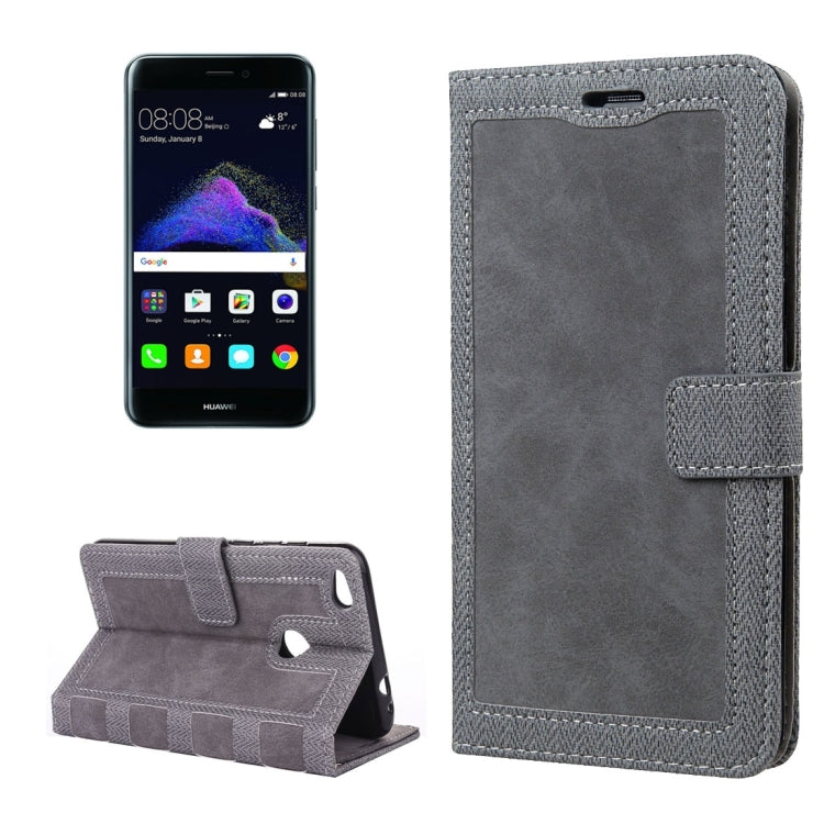 For Huawei  P8 Lite (2017) Contrast Color Retro Denim Texture Style Horizontal Flip Leather Case with Holder & Card Slots & Wallet & Photo Frame