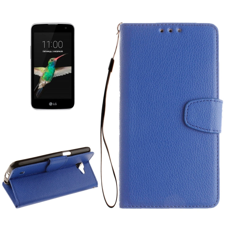 For LG K4 Litchi Texture Horizontal Flip Leather Case with Holder & Card Slots & Wallet & Photo Frame & Lanyard
