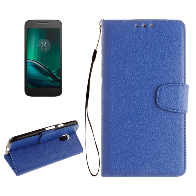 For Motorola Moto G4 Play Litchi Texture Horizontal Flip Leather Case with Holder & Card Slots & Wallet & Photo Frame & Lanyard