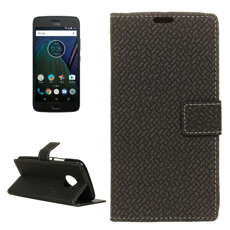 For Motorola Moto G5 Plus Woven Texture Horizontal Flip Leather Case with Holder & Card Slots & Wallet & Photo Frame