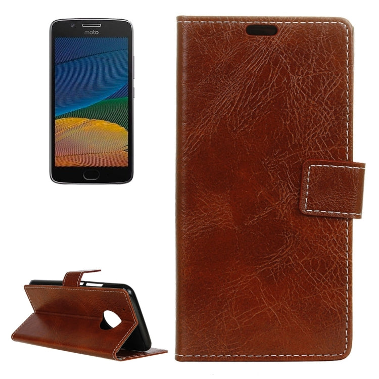For Motorola Moto G (5th Gen.) Retro Crazy Horse Texture Horizontal Flip Leather Case with Holder & Card Slots & Wallet & Photo Frame