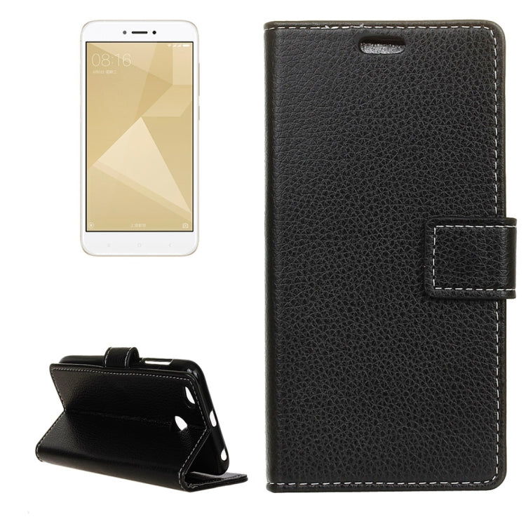 For Xiaomi  Redmi 4X Litchi Texture Horizontal Flip Leather Case with Holder & Card Slots & Wallet