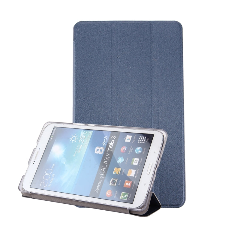 For Huawei  MediaPad M3 Lite 8.0 inch Silk Texture Horizontal Flip Leather Case with 3-folding Holder