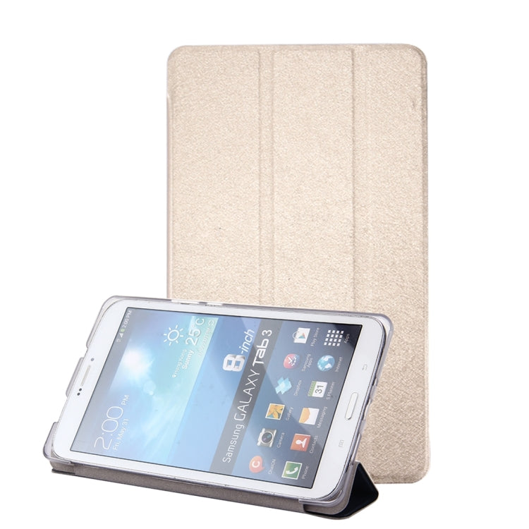 For Huawei  MediaPad M3 Lite 8.0 inch Silk Texture Horizontal Flip Leather Case with 3-folding Holder