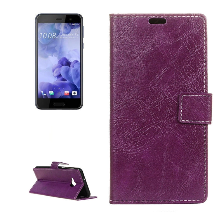 For HTC U Play Retro Crazy Horse Texture Horizontal Flip Leather Case with Holder & Card Slots & Wallet & Photo Frame