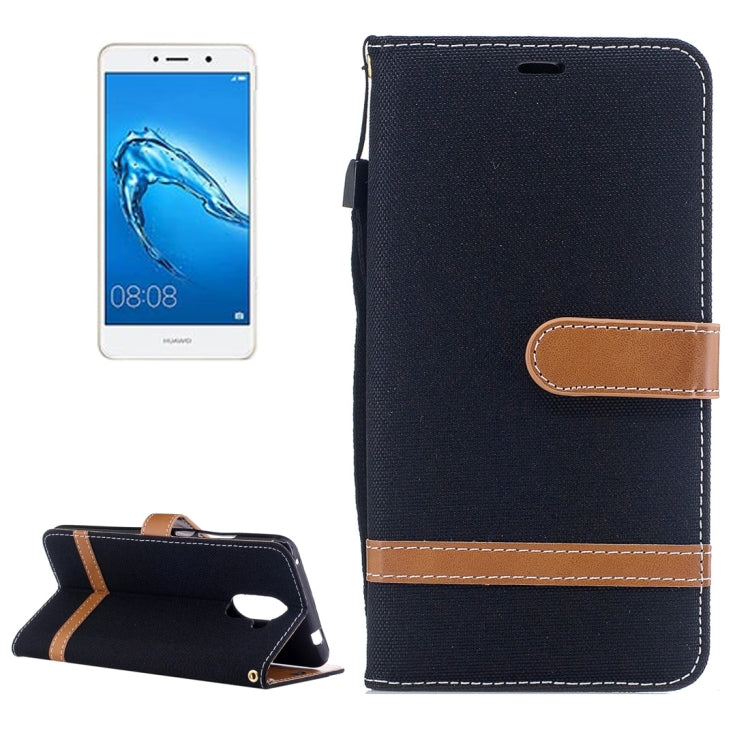 For Huawei  Y7 Denim Texture Leather Case with Holder & Card Slots & Wallet & Lanyard