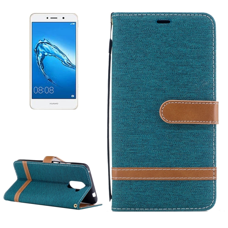 For Huawei  Y7 Denim Texture Leather Case with Holder & Card Slots & Wallet & Lanyard