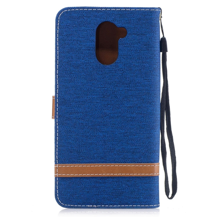 For Huawei  Y7 Denim Texture Leather Case with Holder & Card Slots & Wallet & Lanyard