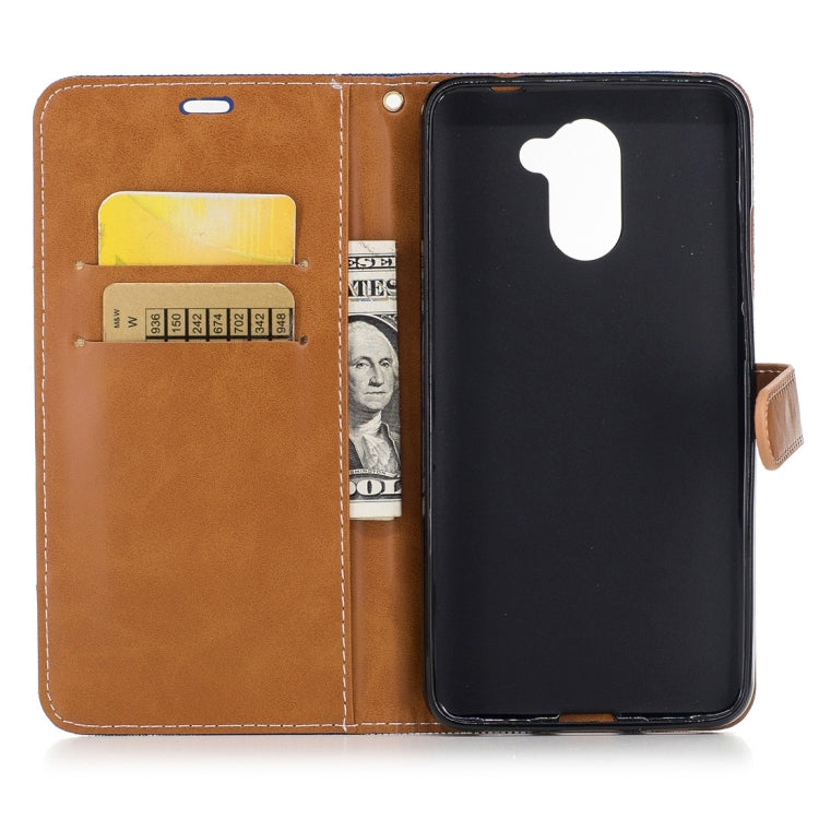 For Huawei  Y7 Denim Texture Leather Case with Holder & Card Slots & Wallet & Lanyard