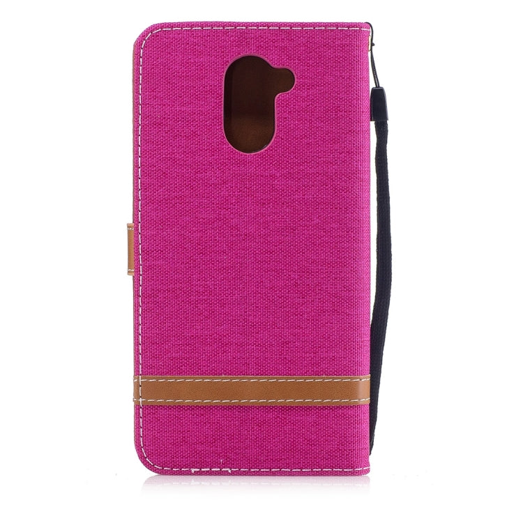 For Huawei  Y7 Denim Texture Leather Case with Holder & Card Slots & Wallet & Lanyard