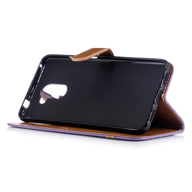 For Huawei  Y7 Denim Texture Leather Case with Holder & Card Slots & Wallet & Lanyard