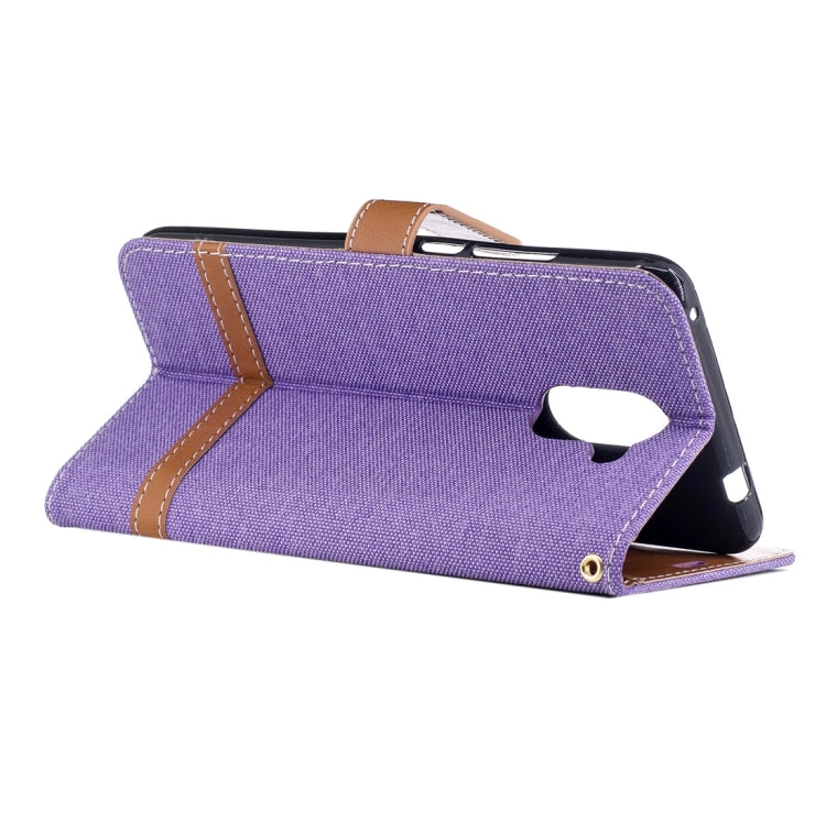 For Huawei  Y7 Denim Texture Leather Case with Holder & Card Slots & Wallet & Lanyard