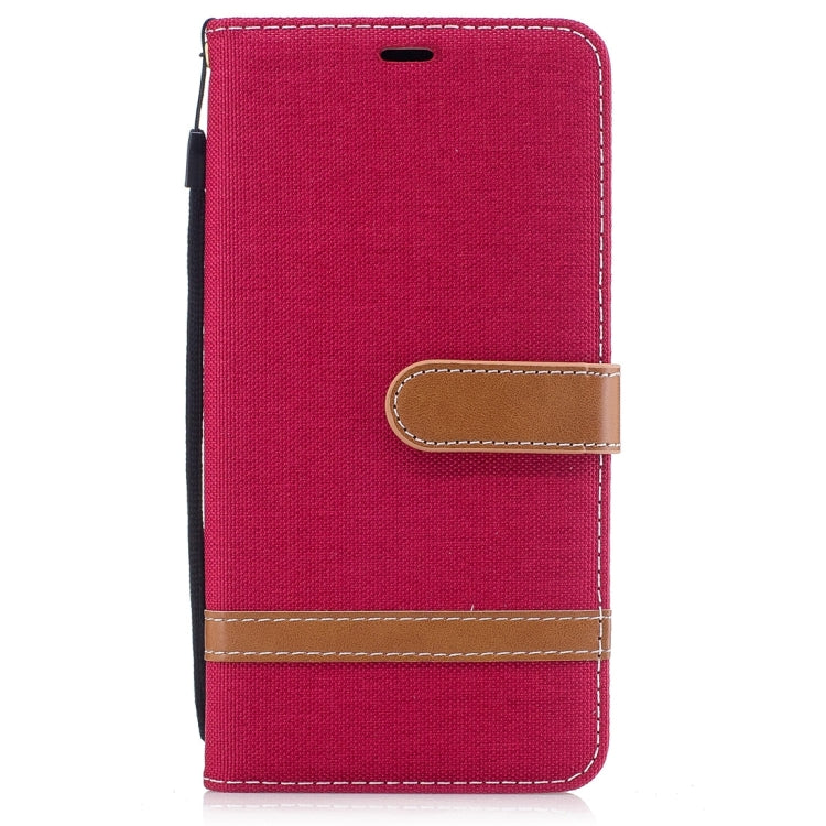 For Huawei  Y7 Denim Texture Leather Case with Holder & Card Slots & Wallet & Lanyard