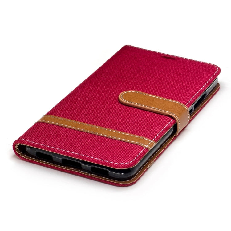 For Huawei  Y7 Denim Texture Leather Case with Holder & Card Slots & Wallet & Lanyard