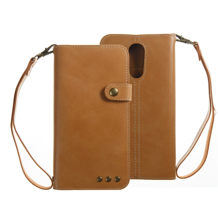 For LG K4 2017 (EU Version) Retro Crazy Horse Texture Horizontal Flip PU Leather Case with Card Slots & Wallet & Hand Strap