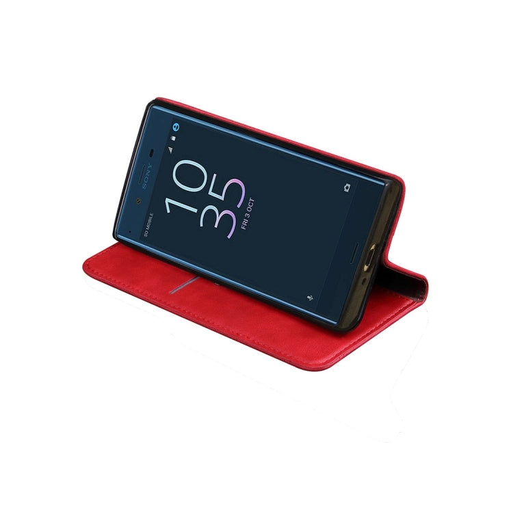 For Sony Xperia XZ & XZs Retro Crazy Horse Texture Horizontal Flip Leather Case with Holder & Card Slots & Wallet(Red)