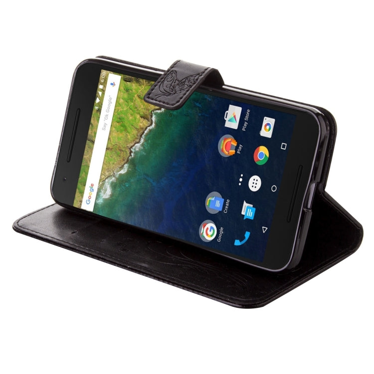 For Google Nexus 6P Crazy Horse Texture Printing Horizontal Flip Leather Case with Holder & Card Slots & Wallet & Lanyard