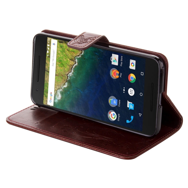 For Google Nexus 6P Crazy Horse Texture Printing Horizontal Flip Leather Case with Holder & Card Slots & Wallet & Lanyard