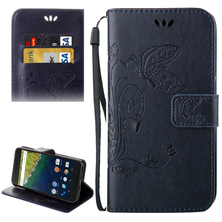 For Google Nexus 6P Crazy Horse Texture Printing Horizontal Flip Leather Case with Holder & Card Slots & Wallet & Lanyard