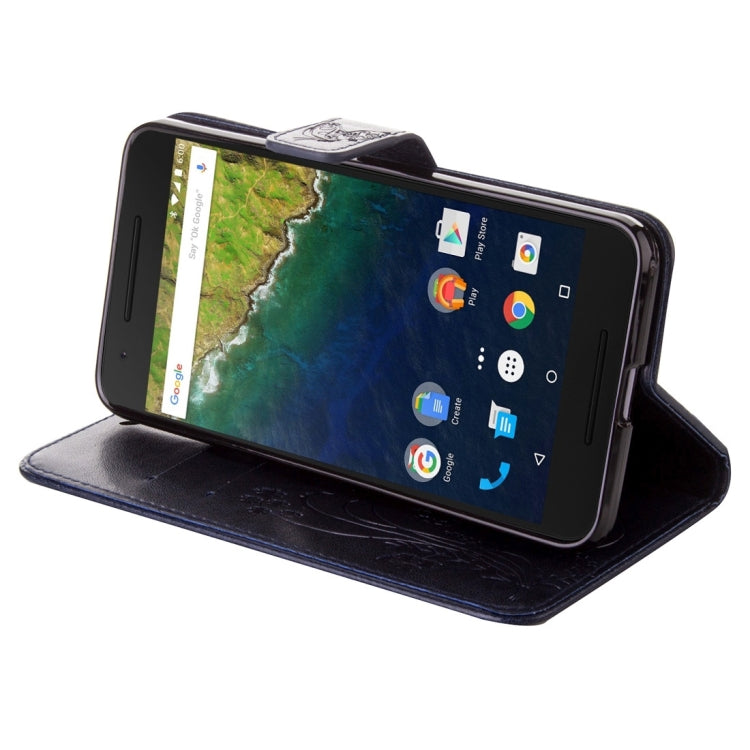 For Google Nexus 6P Crazy Horse Texture Printing Horizontal Flip Leather Case with Holder & Card Slots & Wallet & Lanyard