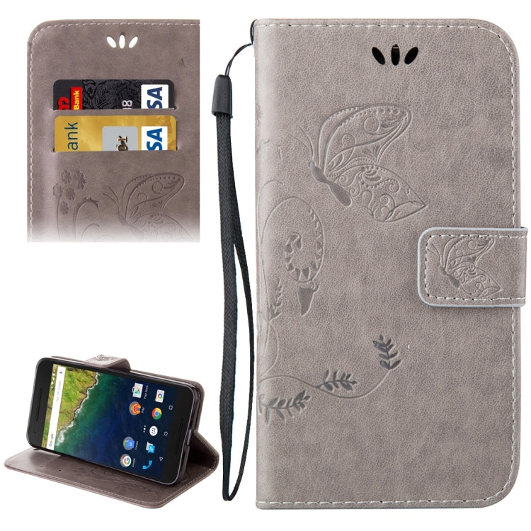 For Google Nexus 6P Crazy Horse Texture Printing Horizontal Flip Leather Case with Holder & Card Slots & Wallet & Lanyard