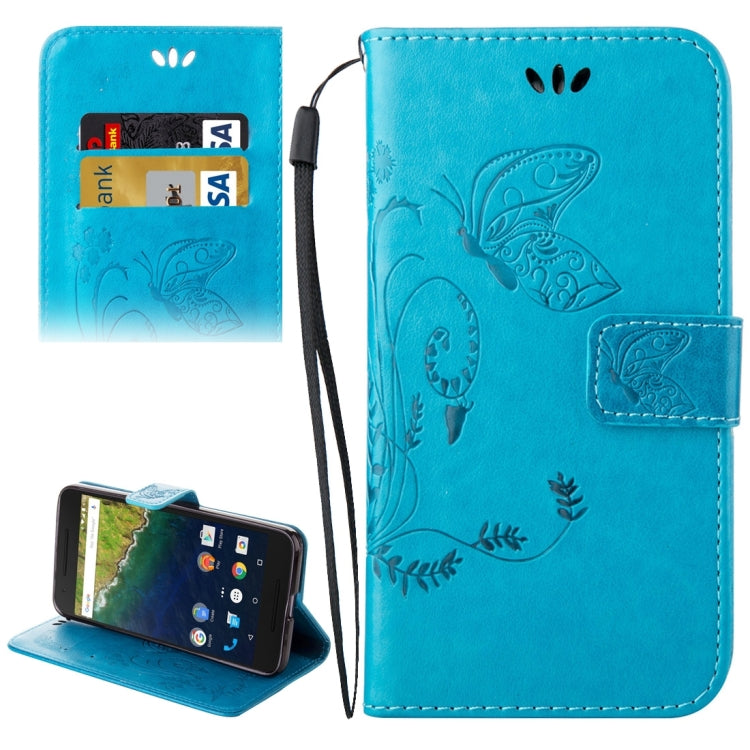 For Google Nexus 6P Crazy Horse Texture Printing Horizontal Flip Leather Case with Holder & Card Slots & Wallet & Lanyard