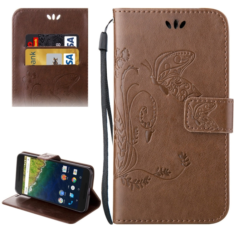 For Google Nexus 6P Crazy Horse Texture Printing Horizontal Flip Leather Case with Holder & Card Slots & Wallet & Lanyard