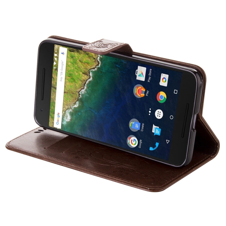 For Google Nexus 6P Crazy Horse Texture Printing Horizontal Flip Leather Case with Holder & Card Slots & Wallet & Lanyard