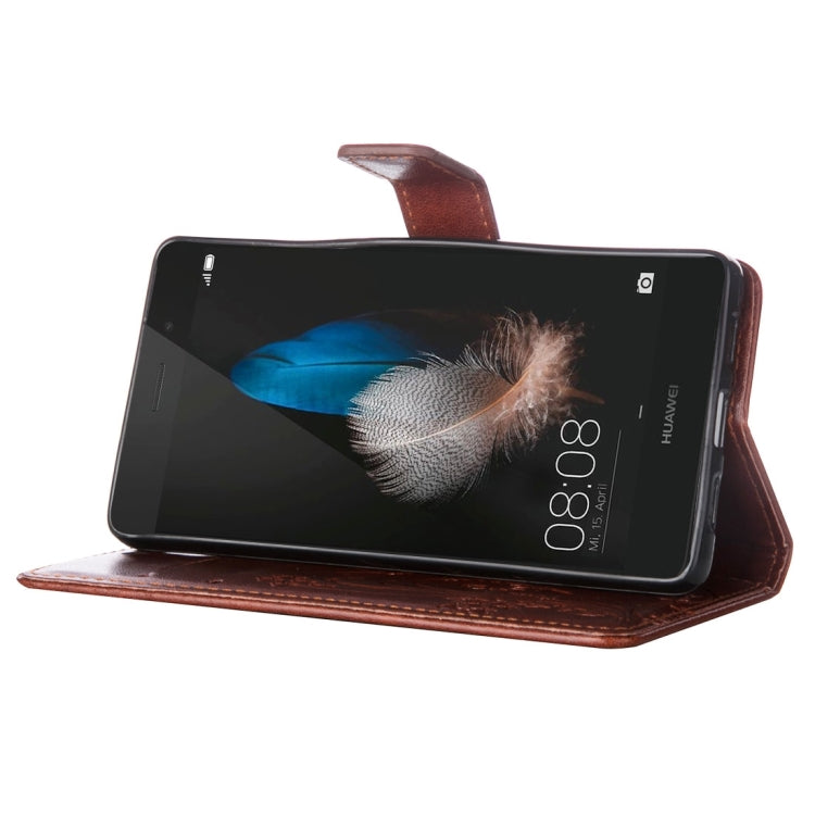 For Huawei  P8 Lite Crazy Horse Texture Printing Horizontal Flip Leather Case with Holder & Card Slots & Wallet & Lanyard