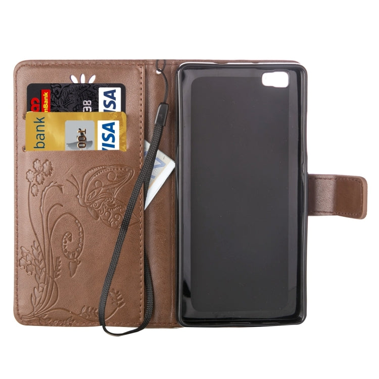 For Huawei  P8 Lite Crazy Horse Texture Printing Horizontal Flip Leather Case with Holder & Card Slots & Wallet & Lanyard