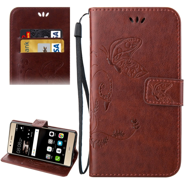 For Huawei  P9 Crazy Horse Texture Printing Horizontal Flip Leather Case with Holder & Card Slots & Wallet & Lanyard