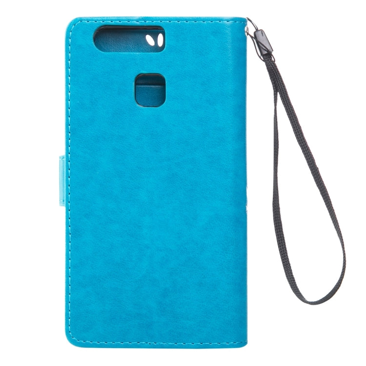 For Huawei  P9 Crazy Horse Texture Printing Horizontal Flip Leather Case with Holder & Card Slots & Wallet & Lanyard