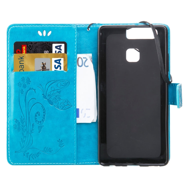 For Huawei  P9 Crazy Horse Texture Printing Horizontal Flip Leather Case with Holder & Card Slots & Wallet & Lanyard