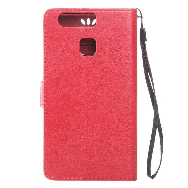 For Huawei  P9 Crazy Horse Texture Printing Horizontal Flip Leather Case with Holder & Card Slots & Wallet & Lanyard