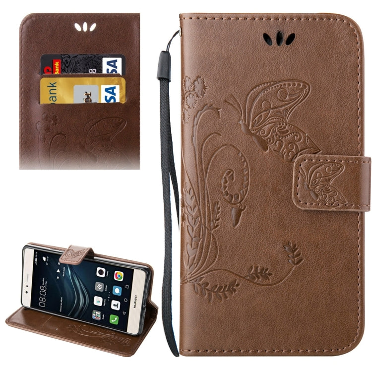 For Huawei  P9 Lite Crazy Horse Texture Printing Horizontal Flip Leather Case with Holder & Card Slots & Wallet & Lanyard