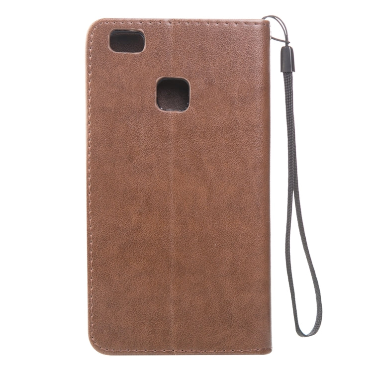 For Huawei  P9 Lite Crazy Horse Texture Printing Horizontal Flip Leather Case with Holder & Card Slots & Wallet & Lanyard